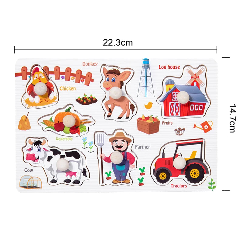 30cm Kid Early educational toys baby hand grasp wooden puzzle toy alphabet and digit learning education child wood toy