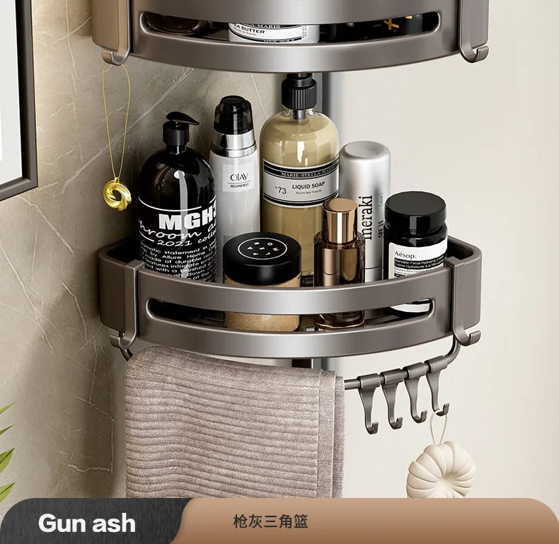 Triangular Wall-Mounted Shelf for Bathroom Or Toilet Area Rectangle Additional Balcony Storage Space for Small Bathrooms