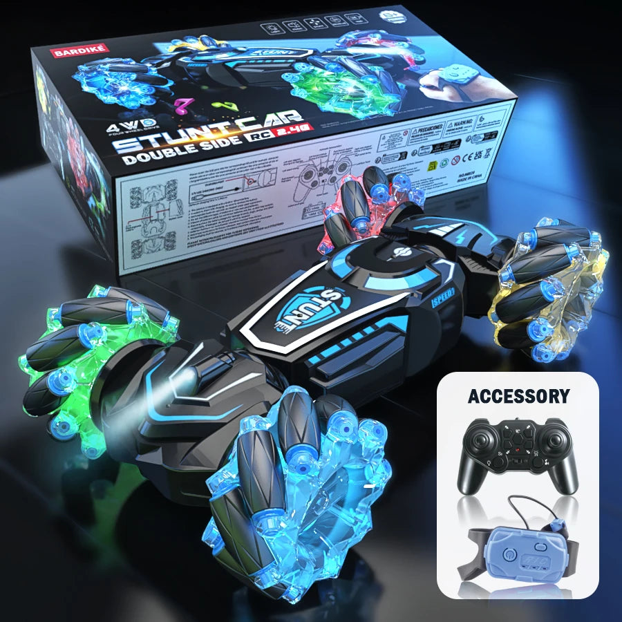 4WD RC stunt car rotation drift 2.4G wireless remote control car children's and boys sound and light toy car