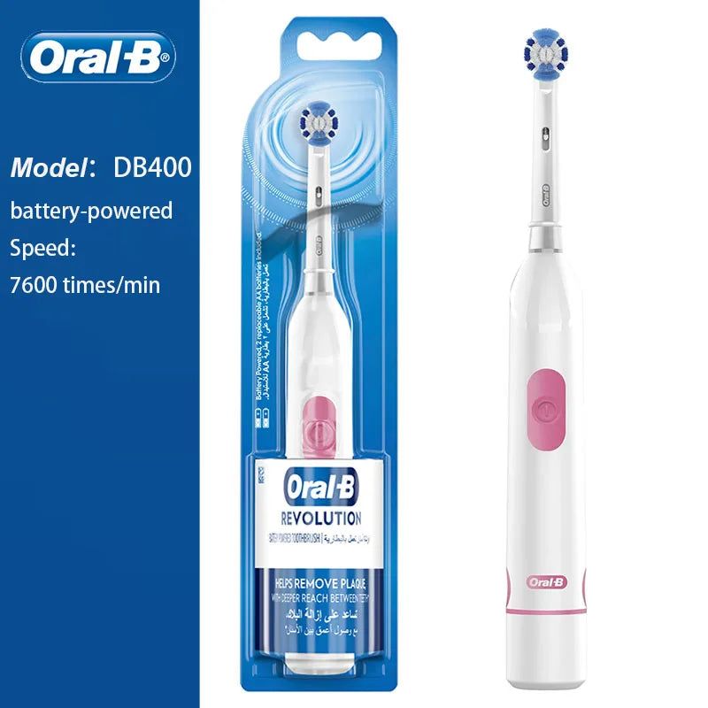 Oral B Rotation Electric Toothbrush AA Battery 7600 Rpm Cross Action Cleaning Teeth Tooth Brush with Brush Refills