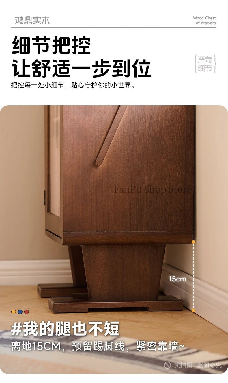 Solid wood chest of drawers, TV cabinet side cabinet, sofa side cabinet, bedroom storage cabinet, robot bedside cabinet