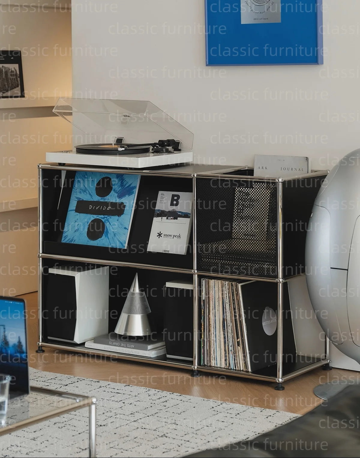 Modular Module Furniture Magazine CD Display Customized Metal Stainless Steel Cabinet  Storage  Sideboard Shelf DIY Living Room