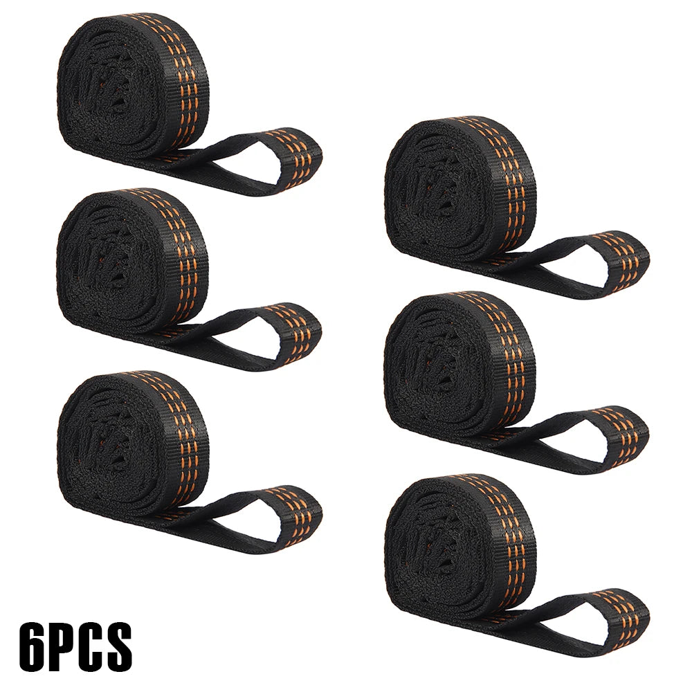 2/6Pcs 100x2.5cm Hammock Straps Nylon Swing Hanging Belt Adjustable Camping Hanging Strap Hammock Accessory for Outdoor Garden