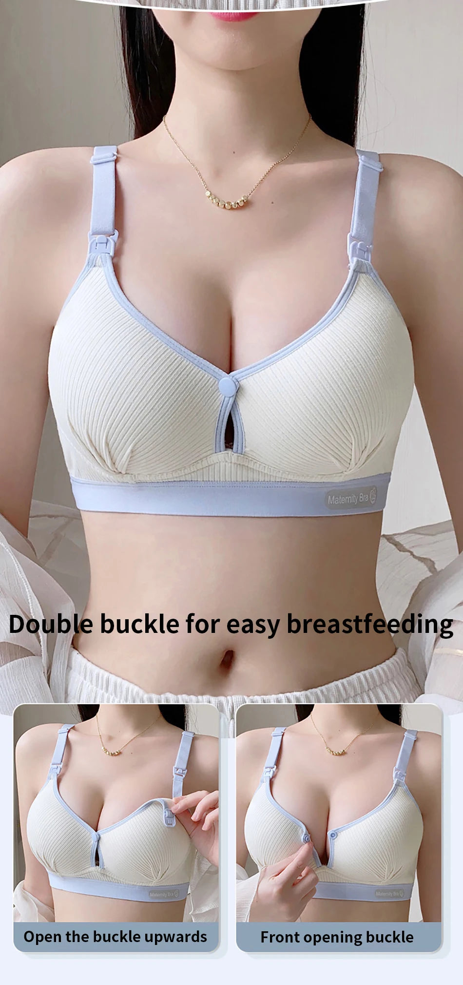 Maternity Nursing Bra No Underwire Front Open Summer Support Cups Bralette Soft Comfort for Pregnant Women Underwear Clothing