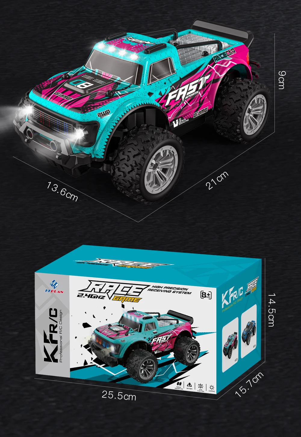 ZWN 1:16/1:20 2.4G Model RC Car With LED Light 2WD Off-road Remote Control Climbing Vehicle Outdoor Cars Toy Gifts for Kids
