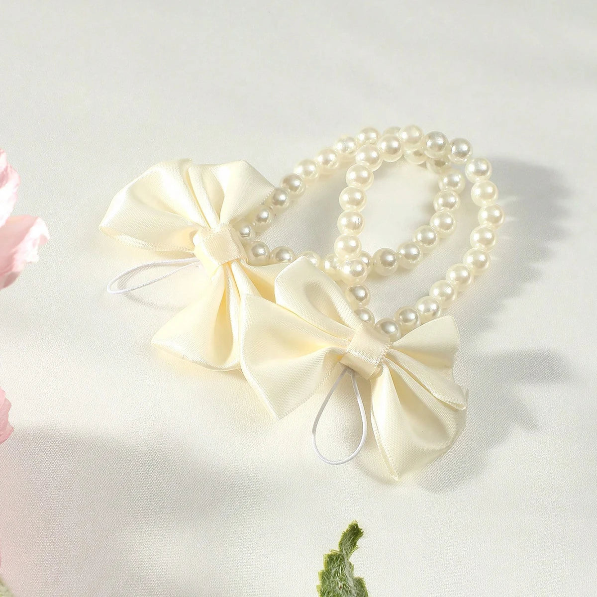 Ylsteed Newborn Girl Butterfly Knot Pearl Barefoot Sandals Infant Photography Accessories Baby Girl's Photography Props Shoes