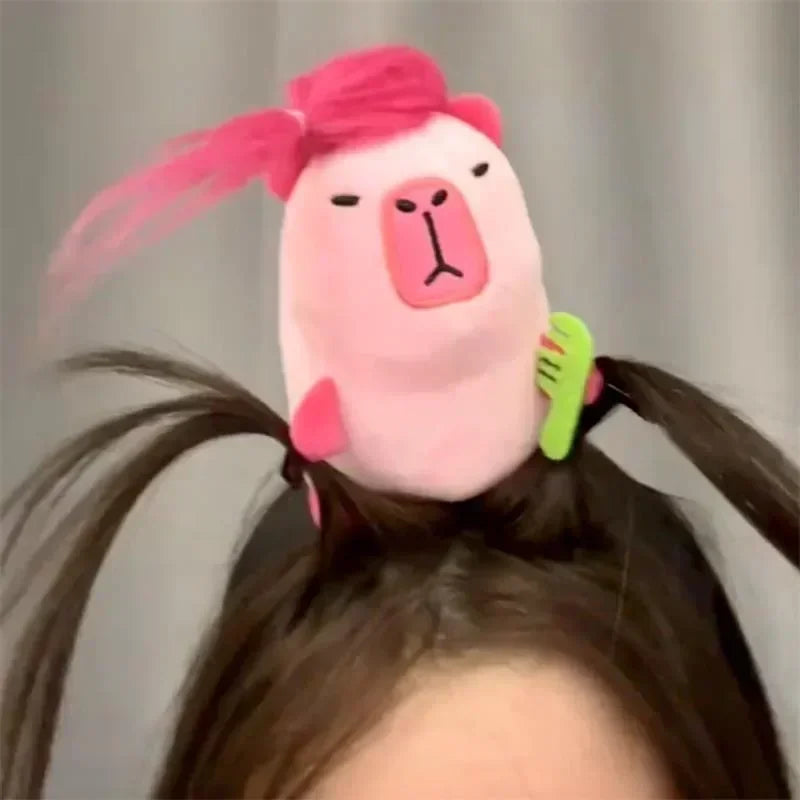 Headband Funny Capybara Hair Hoop Women's Cute Face Wash Headband Funny Plush Hair Band Baby Photography Accessories