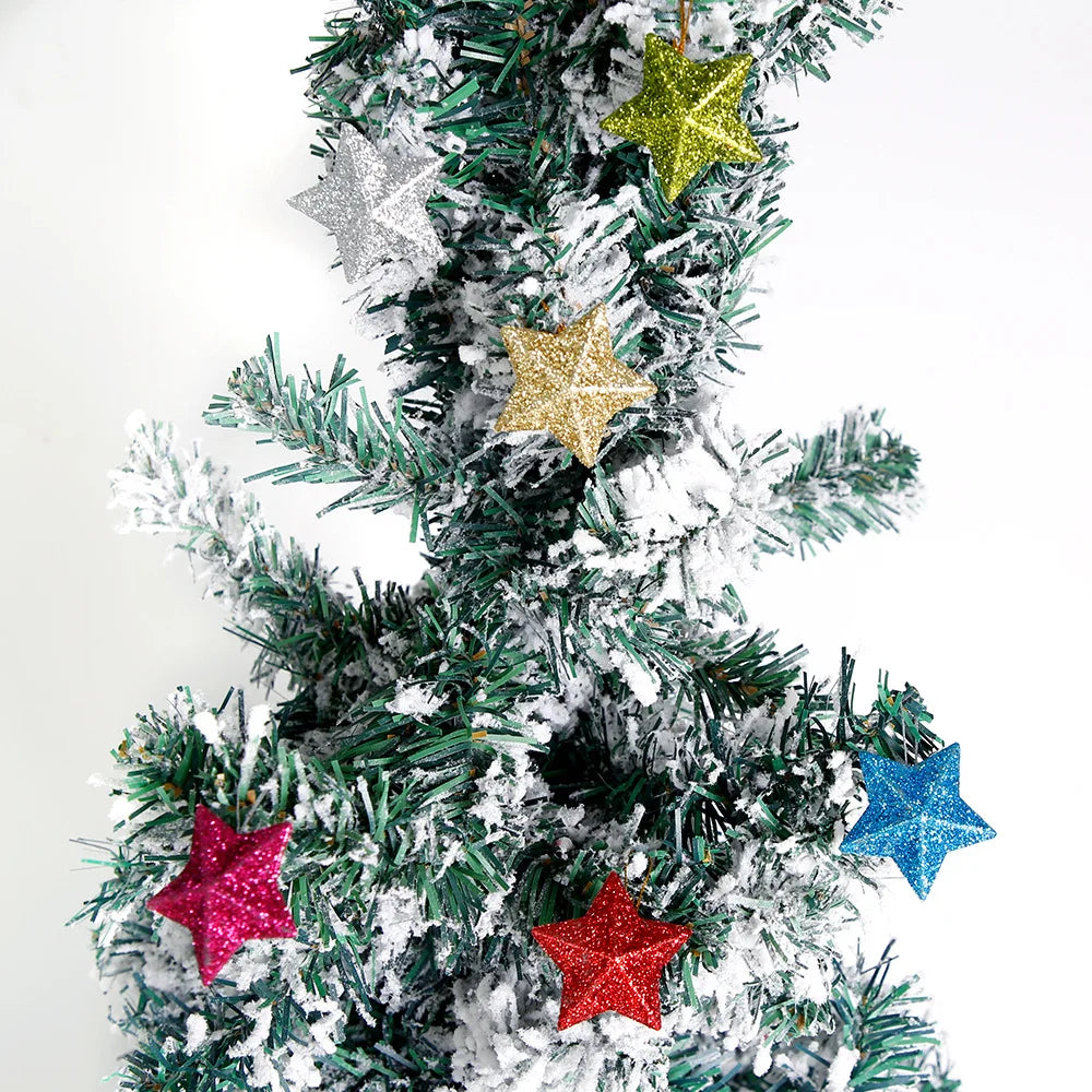 Christmas decoration pendant, Christmas tree decoration, golden three-dimensional star pendant