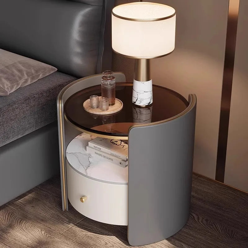 Tall Nordic Nightstands Organizer Design Beige Luxury Modern Bedside Table Space Saving Unique Szafki Nocne Furniture Home