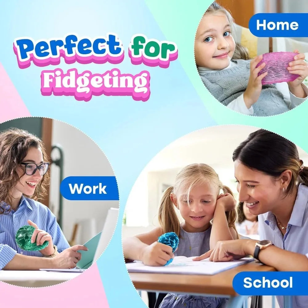 1Pc Squishy Multicolor Texture Ice Ball Squeeze Toy for Kids Adult Soft Pinch Pop Fidget Toys Children Halloween Christmas Gifts