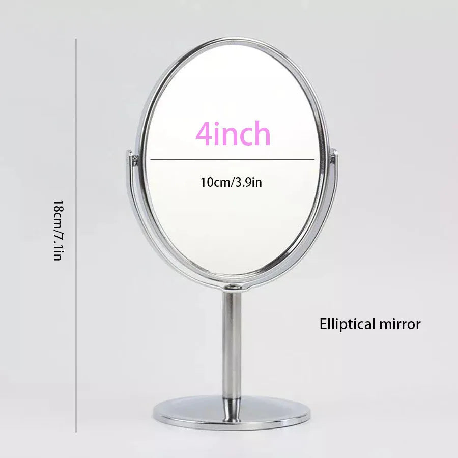 Makeup Mirror Portable Makeup Mirror Double sided Metal 3-inch 4-inch Round/Oval/1:2 Magnifying Mirror Face Rotating Mirror
