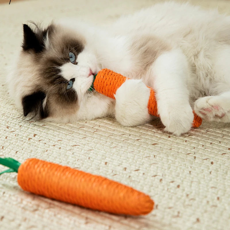 New Cat toys make sounds, carrots, cat sticks, self-sex, kitten teething sticks, resistant to bites, cats, toys, pet supplies