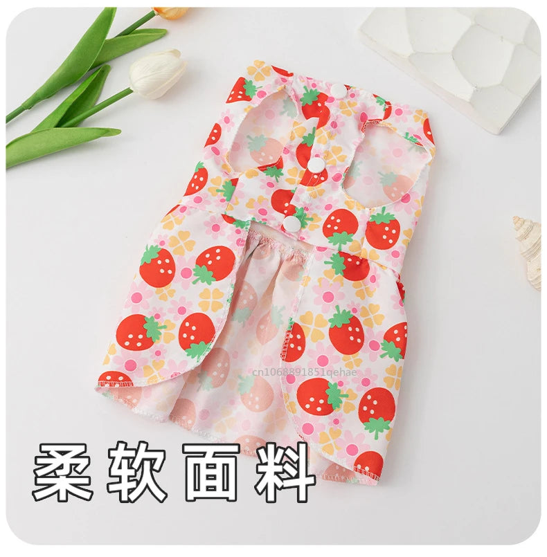 Small Dog Flower Princess Dress Kitty Teddy New Pet Clothes Cute Dog Skirt Summer Thin Pet Accessories Chihuahua Apparel