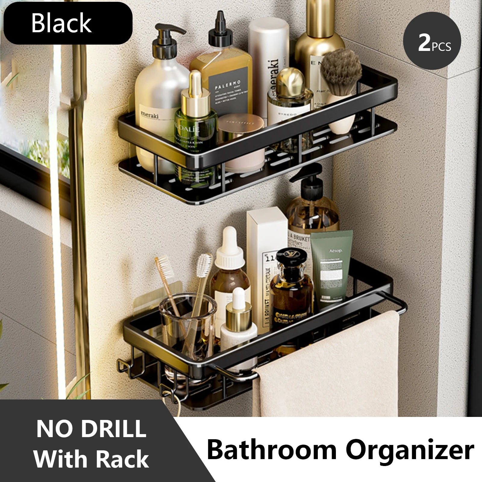 Bathroom Storage Rack Stainless Steel Anti Rust Storage Shower Rack Suction Cup Storage Rack Household Storage Appliances