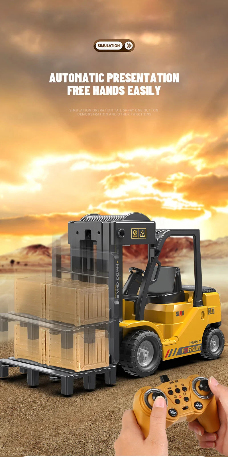 Trucks Forklift 2.4G Children Toys Remote Control Cars Toys for Boys Cranes Liftable Stunt Car Electric Vehicle for Kids Gift