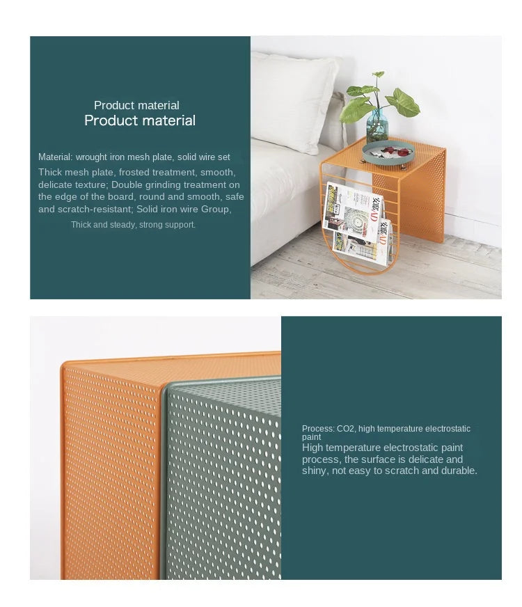 Nordic Multifunctional Wrought Iron Sofa Coffee Table Home Living Room Furniture TV Cabinet Combination Coffee Table Decoration