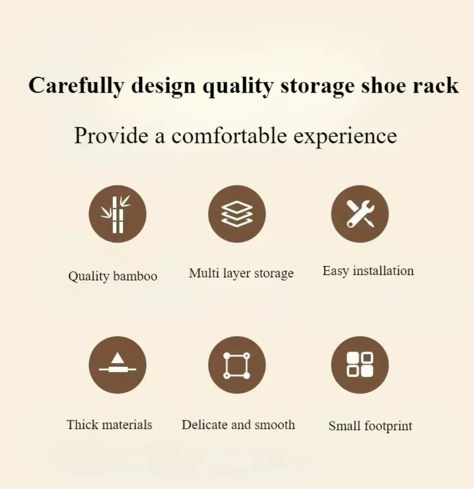 Bamboo Shoe Rack Detachable Shoe Rack for Easy Installation Storage Rack Entrance Storage Rack Multi-layer Simple Storage Rack