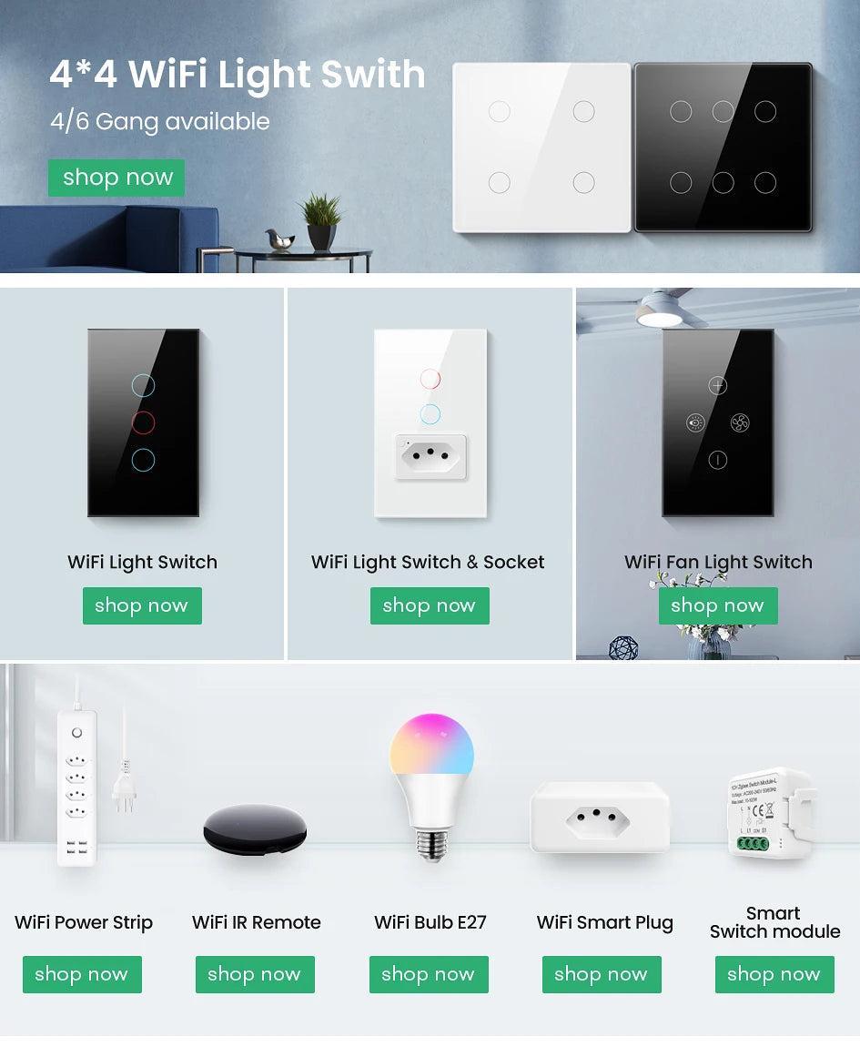 AVATTO Tuya WiFi/Zigbee Smart Light Switch, Neutral Wire/No Neutral Wire Required Wall Touch Switch Work with Alexa, Google Home