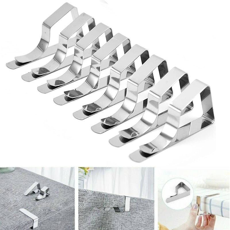 6Pcs Tablecloth Clips Stainless Steel Table Clips Table Cloth Cover Clamps Table Cloth Holders for Outdoor Parties Weddings Camp