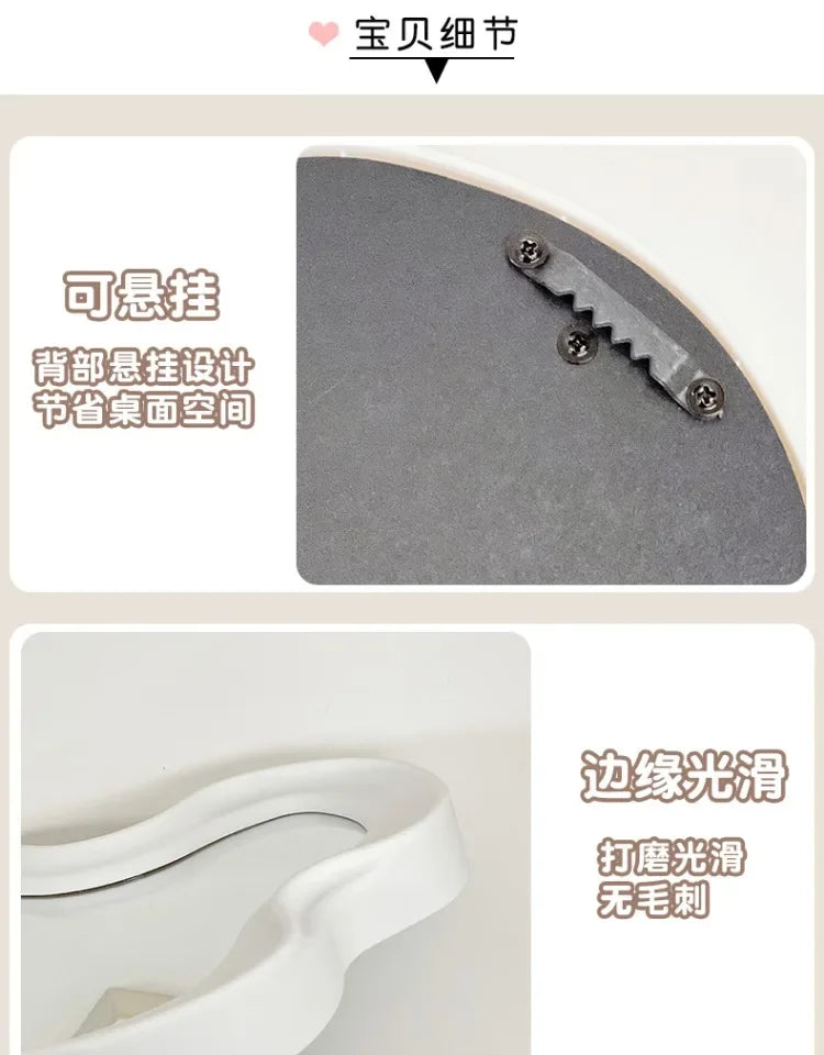 Wavy Wall Mirror Items Girls Small Floor Funky Cloud White Cute Mirror Men Nordic Korean Plastic Espelhos Home Decorations Cheap