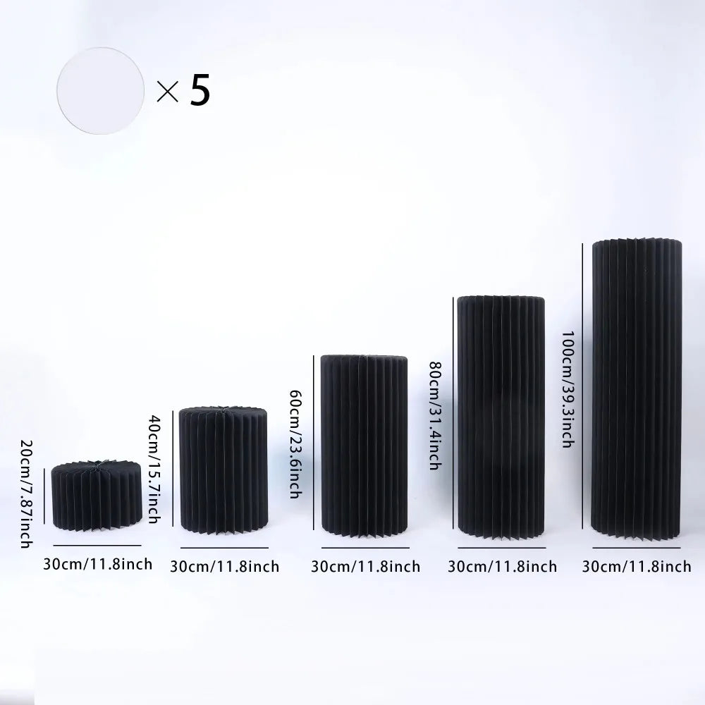 Sturdy Cardboard Column with Clear Acrylic Plate Reusable Cylinder Stands for Party,Cake Stand Pillar for Birthday Dessert Cake