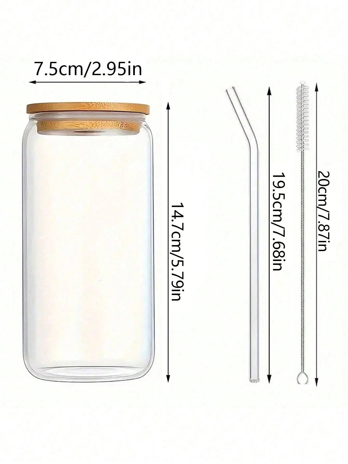 500ml Glass Cup With Lid and Straw Transparent Bubble Tea Cup Juice Glass Beer Can Milk Mocha Cups Breakfast Mug Drinkware