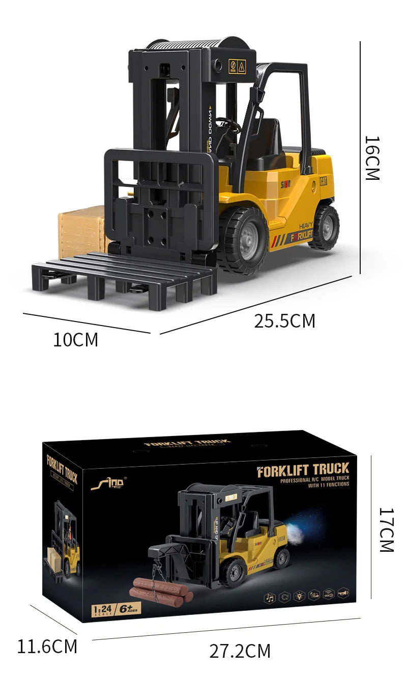 Trucks Forklift 2.4G Children Toys Remote Control Cars Toys for Boys Cranes Liftable Stunt Car Electric Vehicle for Kids Gift