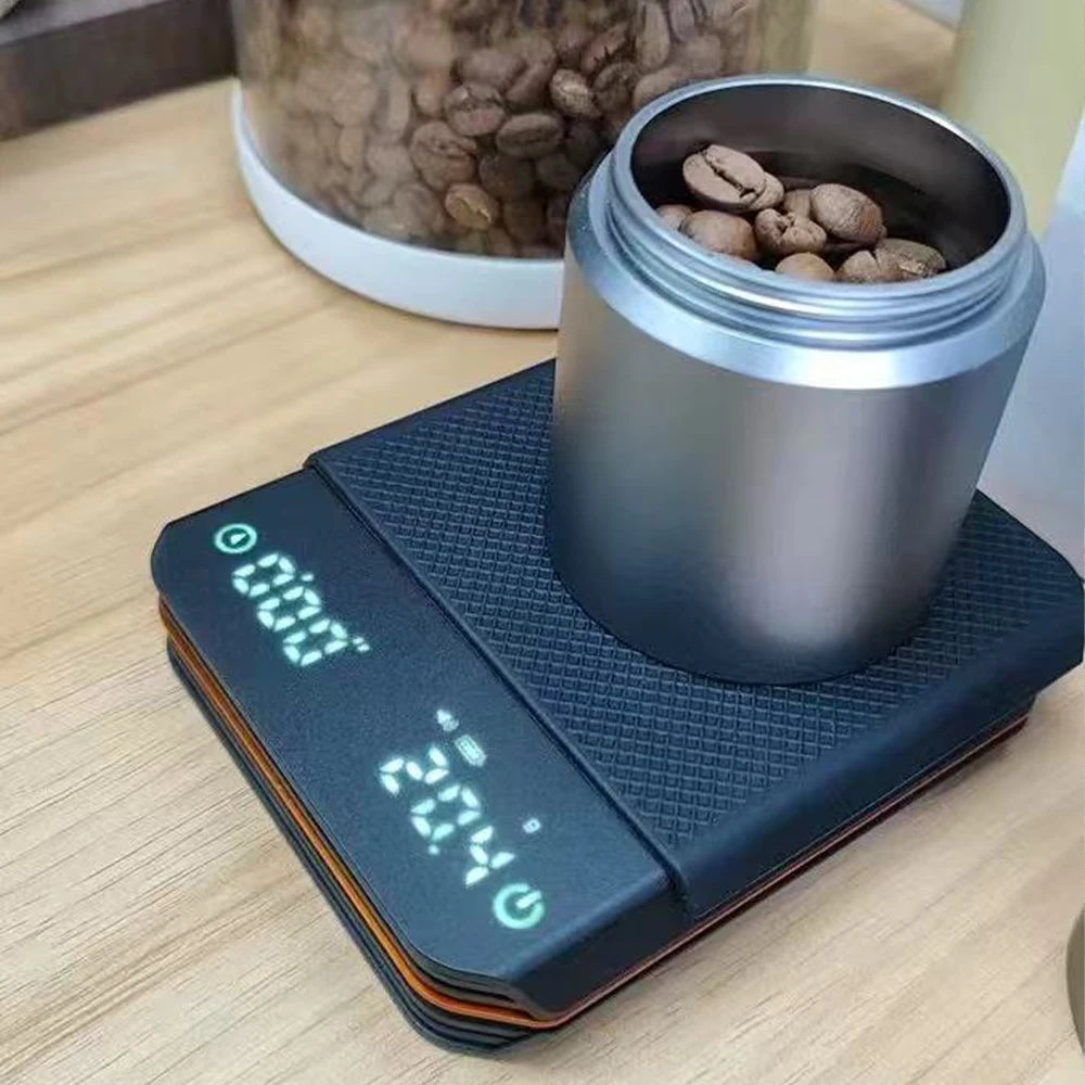 Portable Digital Coffee Scale – Rechargeable High-Precision Kitchen Scale with Timer 2kg/0.1g Accuracy for Pour-Over, Espresso