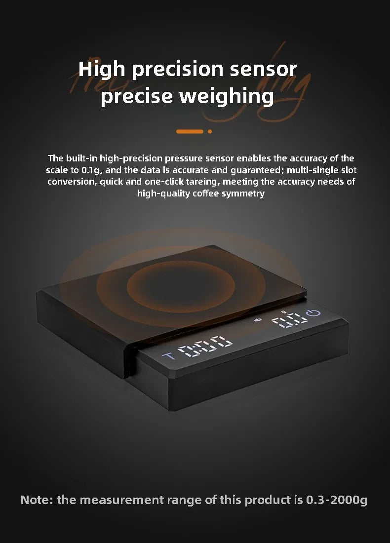 Digital Coffee Scale mini Usb digital Rechargeable coffee scal Espresso Scales kitchen High-Precision weight electronic scale