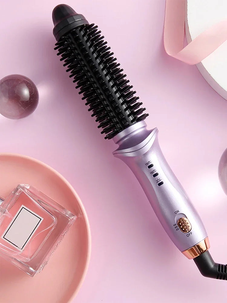 2 in 1 Hot Air Brush Hair Comb Mini Electric Brush Volumizer 2 in 1 Salon Hair Straightener Curler Portable Curling Styler