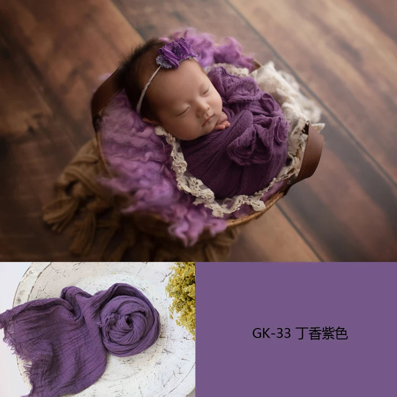 Newborn Photography Props Soft High Stretchable Cotton Seersucker Wrap Baby Posing Aid Photoshoot Props Babies Photo Accessories