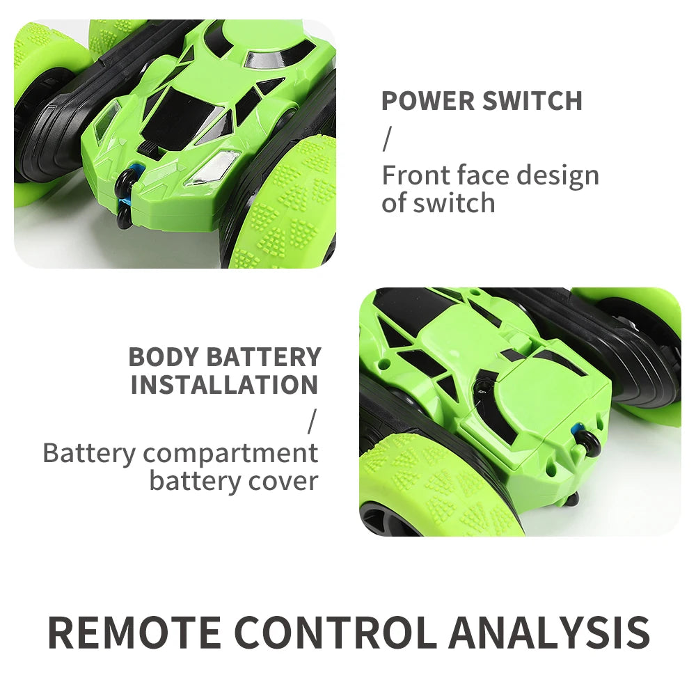 2.4G RC Stunt Car Children Double Sided Flip Remote Control Car 360 Degree Rotation Off Road Rc Drift Cars For Pink Girls Toys