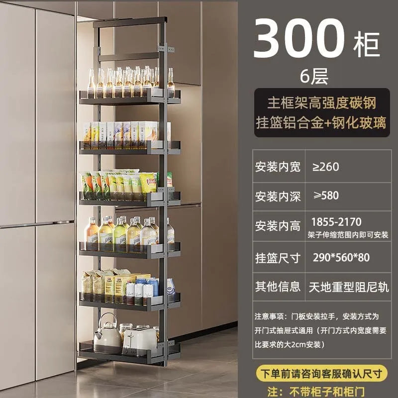 Tall Cabinet Big Monster Storage Kitchen Cabinet Slide Rail Snack Drawer