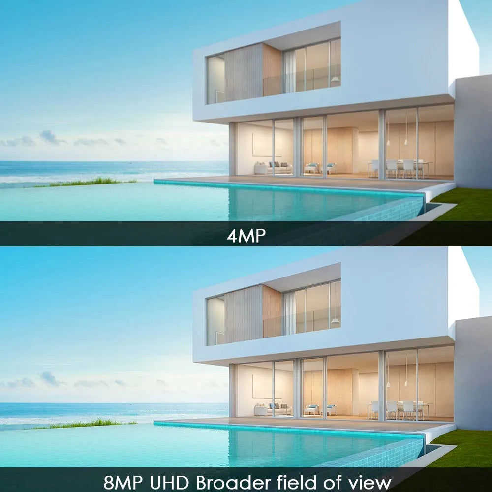 BESDER 8MP Wifi Camera 4K 180 Panoramic Outdoor Camera 2 Way Audio Wireless CCTV IP Camera IR Version Home Surveillance Camera