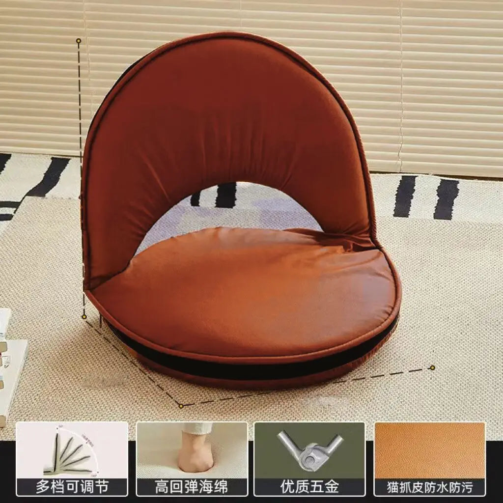 Foldable Lazy Sofa Tatami Backrest Single Seat Cushion for Bedroom Balcony Window Chair - Compact Living Space Seating