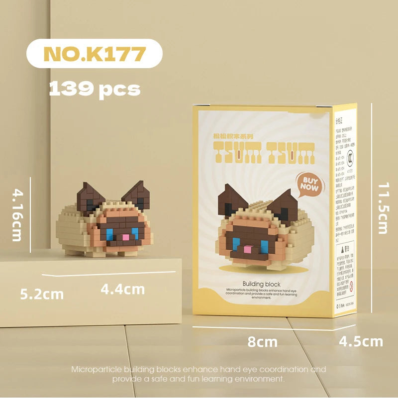 Animal Small Particle Dog Cat  Mini Building Blocks DIY Assembly Brick Sets Educational Toys for Kid 10 To 12 Year Birthday Gift
