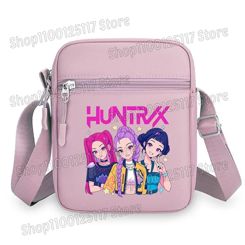 Demon Hunters Kpop Crossbody Bag Women Shoulder Bags Girls Square Bag Mobile Phone Storage Bags Outdoor Anime Printed Handbag
