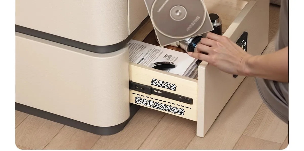 Smart Bedside Table Side With Combination Lock Deluxe Bedside Table Locker Safe Box Cabinet Nightstands Home Bedroom Furniture