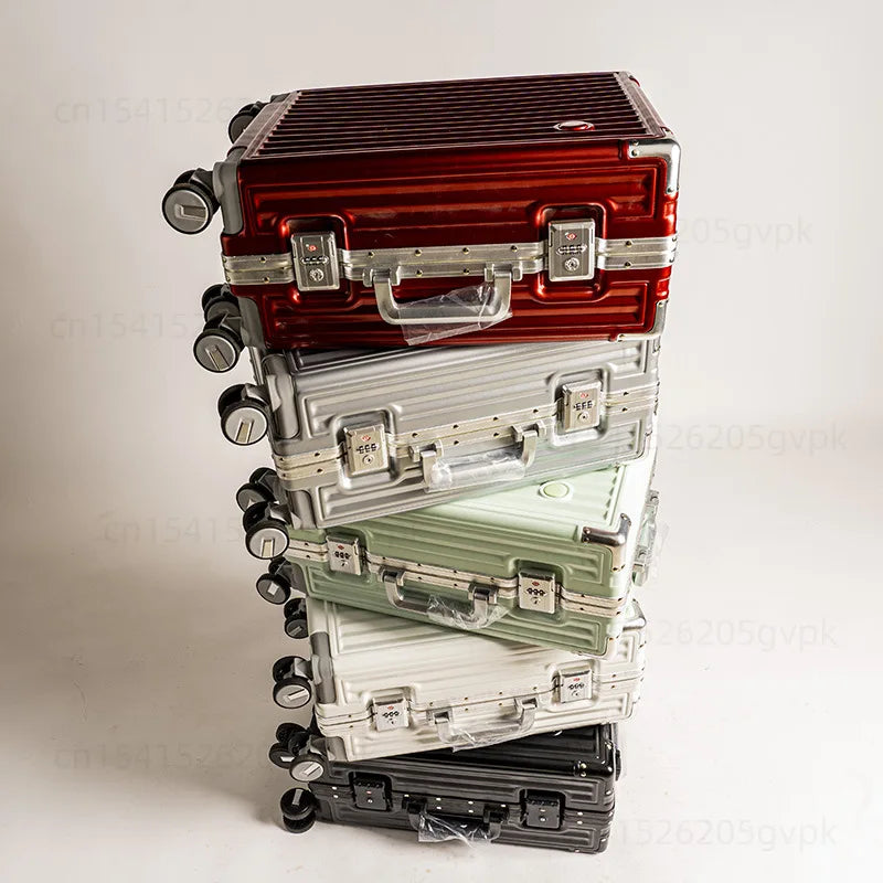 20/24 Inch Large Capacity PC Rolling Luggage Case TSA Combination Lock Business Metal Frame Travel Suitcase on Wheels Travel Bag