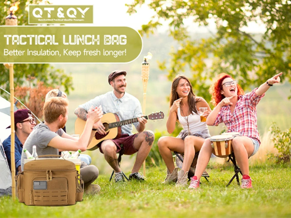 Tactical Lunch Box for Men Outdoor Heavy Duty Lunch Bag Work Leakproof Insulated Durable Thermal Cooler Bag Meal Camping Picnic