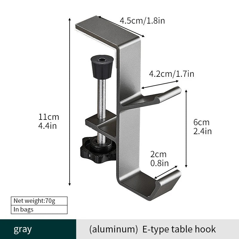 1pcs Punch-free Desk Hook Adjustable Desk Edge Hook Multi - Functional Gaming Headset Hanging Hook Home Office Organizer