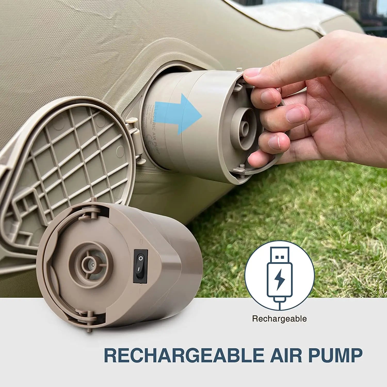 Bestrip Inflatable Couch, Air Mattress Sofa Bed Camping Air Chair For Backyard Beach Travel Camping Picnic Outdoor Furniture