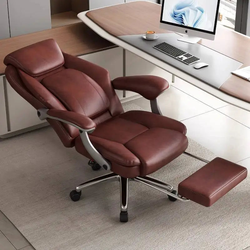 Foot Rest Ergonomic Office Chair Comfortable Designer Relax Luxury Swivel Office Chair Pliable Wheel Sillas Escritorio Furniture