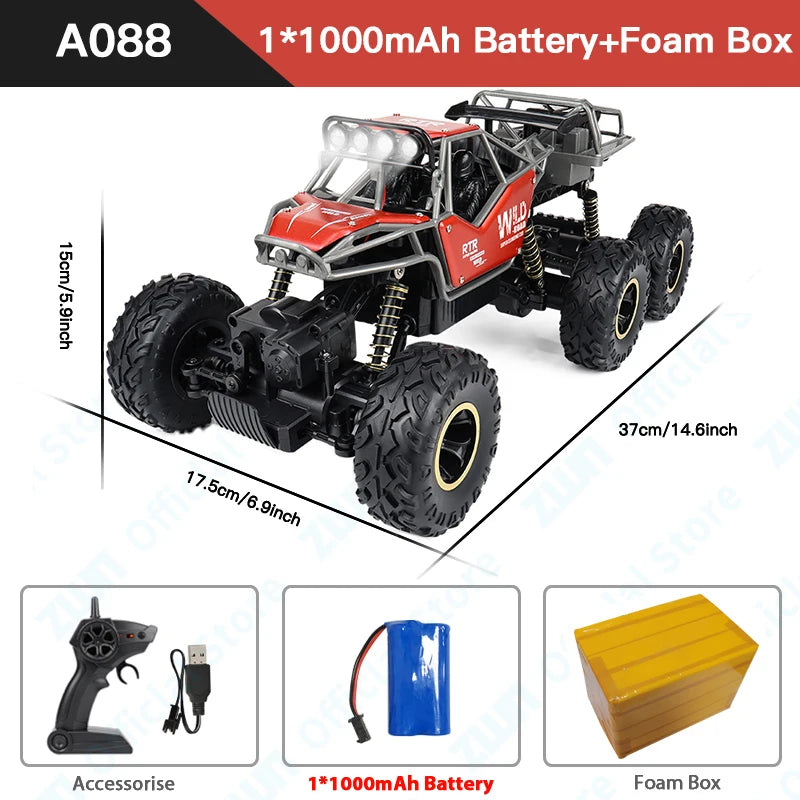 ZWN 1:12 RC Car With Lighting And Rechargeable 2.4G Radio Remote Control Alloy Buggy Off-Road Trucks Boys Toys for Children