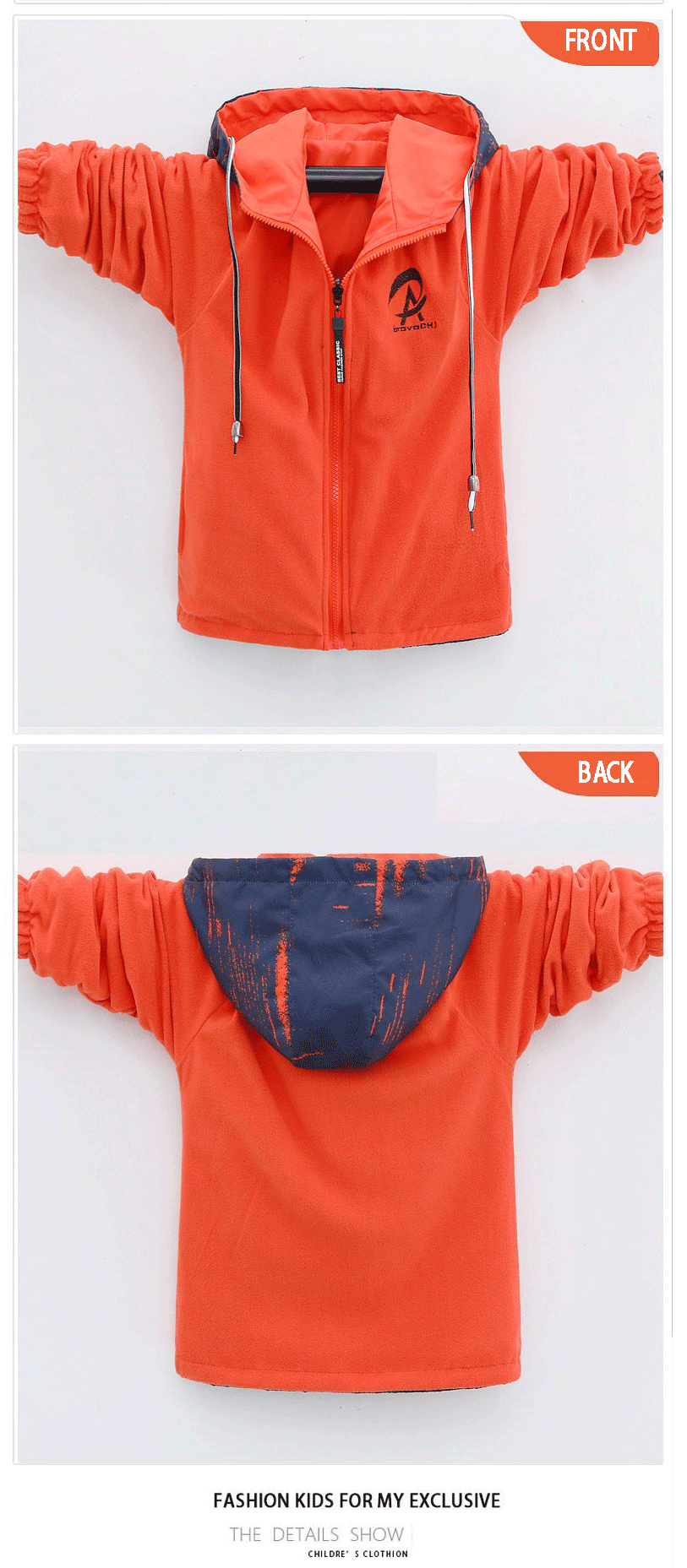 Autumn Children's Clothes Double-sided Wear Jacket Fleece Coat Boy Waterproof Windproof Children Outerwear Sport Jacket For Boys