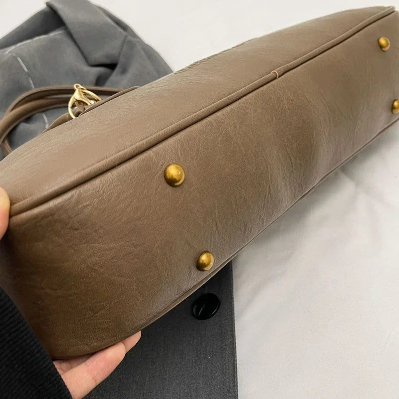 Pu Solid Sewing Zipper Shoulder Bags Soft Baguette Type 2024 High Quality Bags for Women Large Capacity Women's Handbags