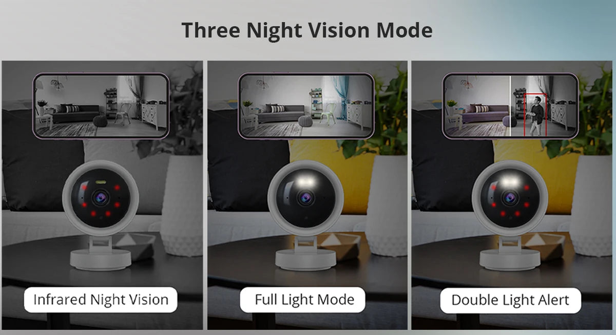 1080P WiFi Camera IP Surveillance Camera Security Baby Monitor 2MP CCTV Audio Video Color Night Vision AI Detect iCSee Mini Cam