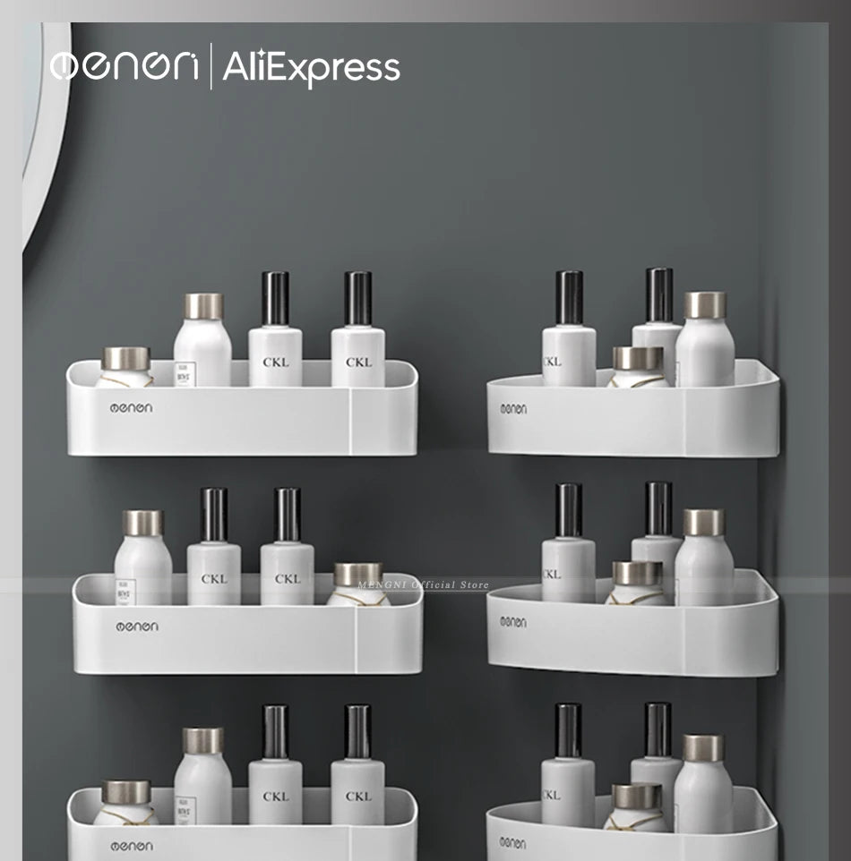 Clearance_MENGNI Bathroom corner shelves Kitchen Storage organization rack Wall Mounted Shampoo Shower shelf Bathroom Accessorie