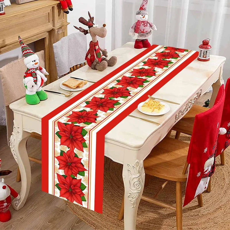 Christmas Table Runner Christmas Party Decoration 2025 Xmas Santa Claus Snowman Table Runner Navidad Natal New Year Gift 2026