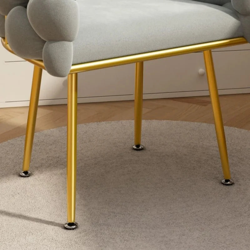 Nordic Metal Living Room Chair For Living Room Soft Upholstered Backrest Chairs Light Luxury Back Leisure Household Armchair